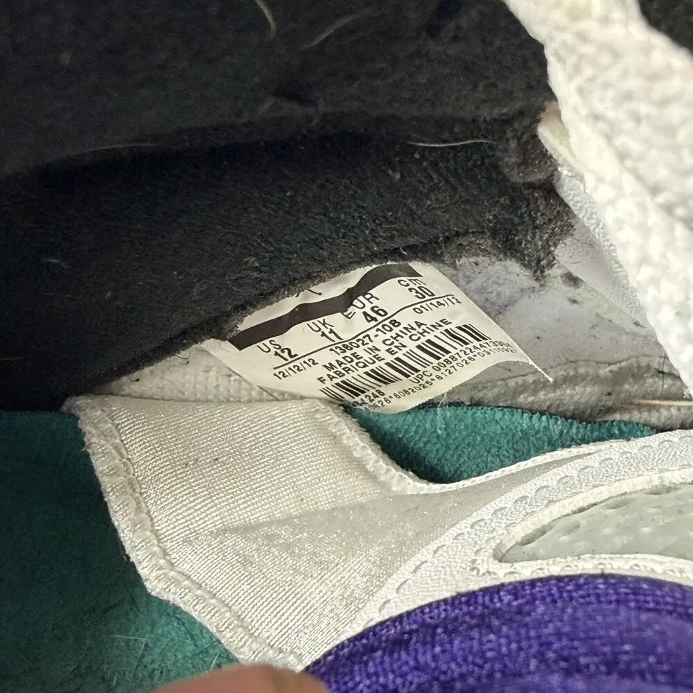 Air Jordan 5 Retro Grape 2013 Men’s Size 12 White Purple Emerald 138027-108